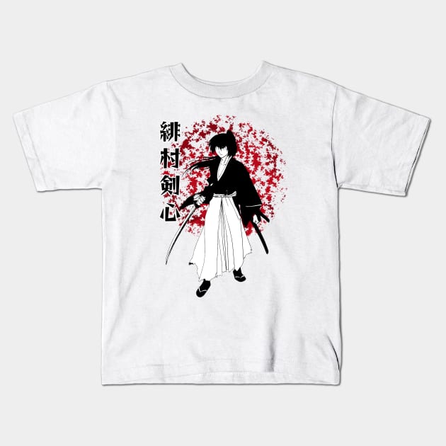 Samurai X Rurouni Kenshin Himura Kids T-Shirt by ahmadzakiramadhan